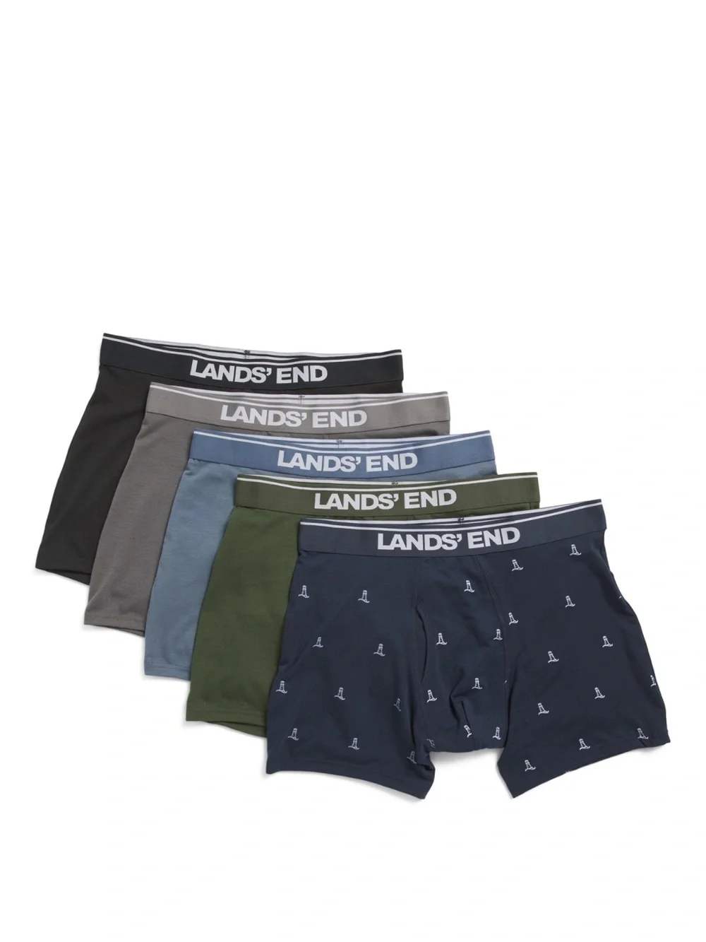 LANDS’ END Men’s 5 Pack Knit Boxer Briefs NWT
